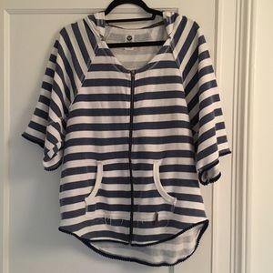 Navy Striped Cover Up
